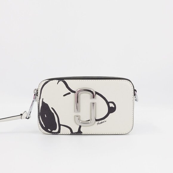 Marc Jacobs x Peanuts Snoopy The Snapshot Logo Plaque Crossbody Bag White OS - Picture 1 of 14